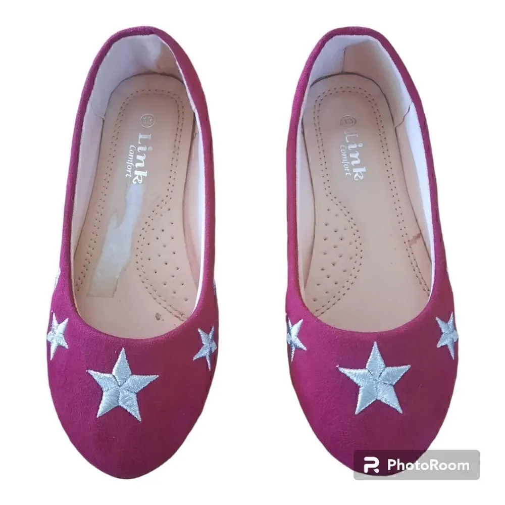 Link Velvet Star Ballerina Flats